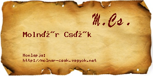 Molnár Csák névjegykártya